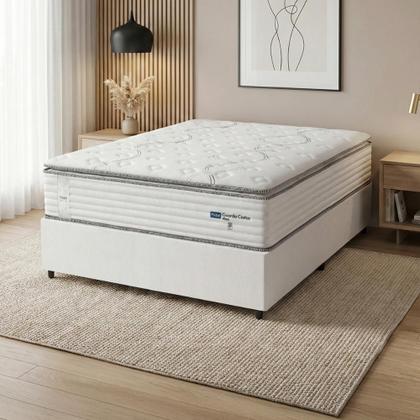 Imagem de Colchão Casal Queen Molas Guarda Costas Max Com Pillow 158x198x40cm Branco/Cinza Probel