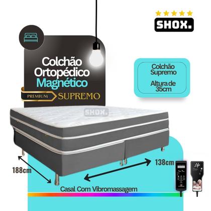 Imagem de Colchão Casal Shox Supremo Com Vibromassagem Ortopédico 188x138x035cm