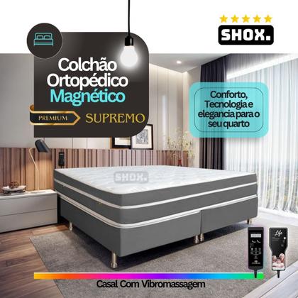 Imagem de Colchão Casal Shox Supremo Com Vibromassagem Ortopédico 188x138x035cm