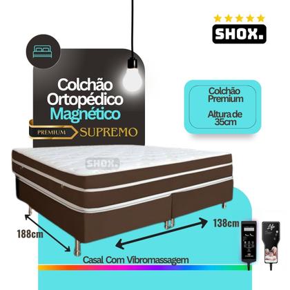Imagem de Colchão Casal Shox Supremo Com Vibromassagem Ortopédico 188x138x035cm