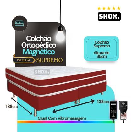 Imagem de Colchão Casal Shox Supremo Com Vibromassagem Ortopédico 188x138x035cm