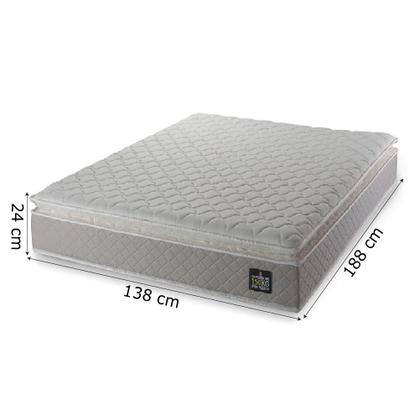 Imagem de Colchão Casal Strong Pillow Top Espuma D45 138x188x24cm Bege - Suporta até 150kg por Pessoa