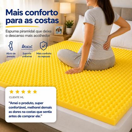 Imagem de Colchão Casca de Ovo Antiescaras Sankonfort YouBed Casal D20 185x135 cm Confortável Efeito Massageador