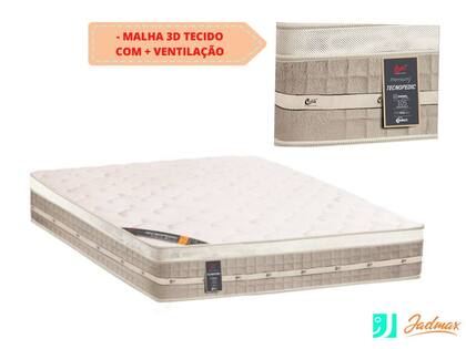 Imagem de Colchão Castor Cama de Casal King Size Molas Premium Firme Tecnopedic 193x203x30