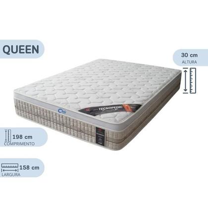 Imagem de Colchão Castor Queen Premium Molas Tecnopedic Firme One Face 158x198x30  Linha Alta  Conforto  Qualidade
