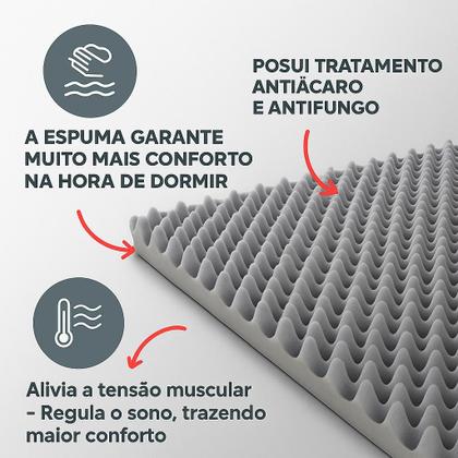 Imagem de Colchão Colchonete ORTOBOM Caixa De Ovo P/ Acamados Densidade 20 Ante Escaras Solteiro P/ Maca Hospitalar Alveolado