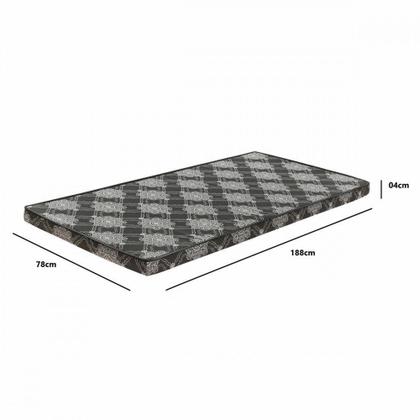 Colchão Colchonete Solteiro Espuma D20 Iris 78x188x4cm Preto Imagem de Colchão Colchonete Solteiro Espuma D20 Iris 78x188x4cm Preto