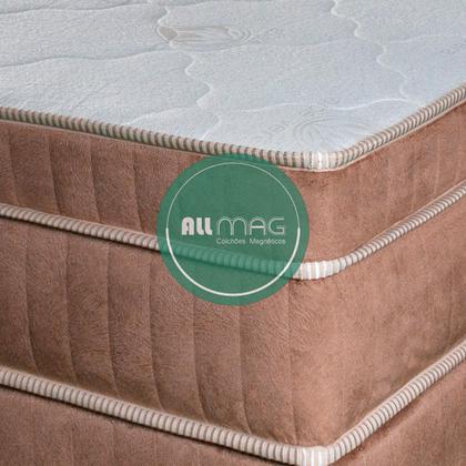Imagem de Colchão Com Massageador Casal Completo + Base box + Cabeceira ALLMAG