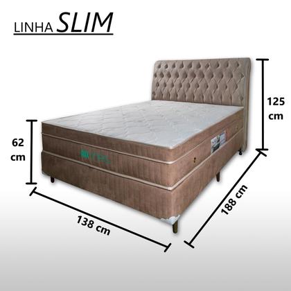 Imagem de Colchão Com Massageador Casal Completo + Base box + Cabeceira ALLMAG