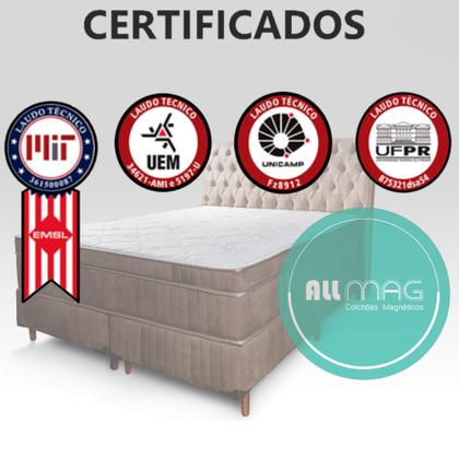 Imagem de Colchão Com Massageador Casal Completo + Base box + Cabeceira ALLMAG