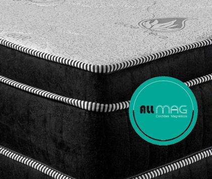 Imagem de Colchão Com Massageador Casal Completo + Base box + Cabeceira ALLMAG