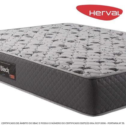 Imagem de Colchão Composto Herval Queen Black, 25x158x198 cm, Bordado