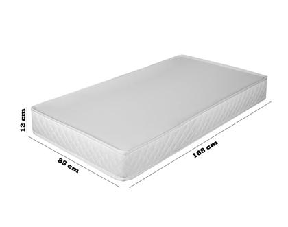 Imagem de Colchão Conforto 188 X 88 X 12 Cm Tamanho Solteiro Quarto Infantil Criança Macio Espuma Nacional Cor Branco