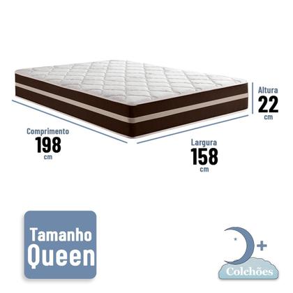Imagem de Colchão Cristalflex Molas Ensacadas Queen Brown 22x158x198