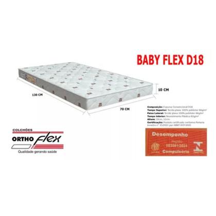 Imagem de Colchão de Berço Americano Orthoflex Baby Flex D18 70x130x10
