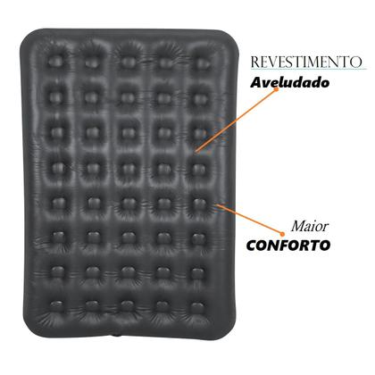 Imagem de Colchão De Casal Inflável Grande Bel 300kg Resistente Preto Aveludado Comfort