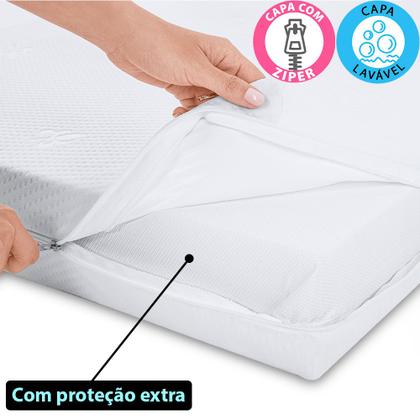 Imagem de Colchão de Chiqueirinho para Bebe com Capa protetor Impermeável em Malha 100x70cm - BF Colchoes