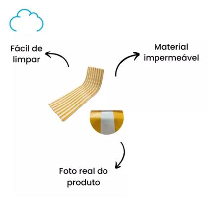 Imagem de Colchão De Espreguiçadeira De Piscina Dupla-face Amarelo 3un