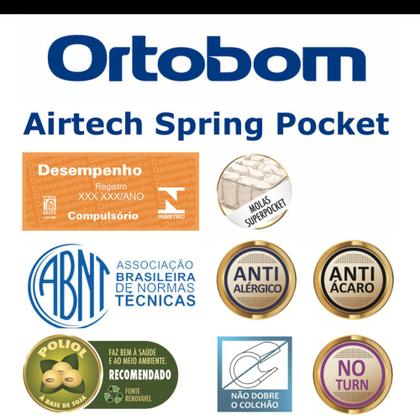 Imagem de Colchão de Espuma Casal Airtech Spring Pocket 138x188x25cm - 1040421018 - ORTOBOM