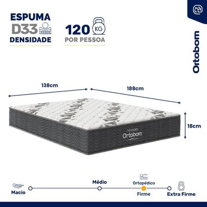 Imagem de Colchão de Espuma D33 One Face Ortobom Airtech 100 Casal 138 cm