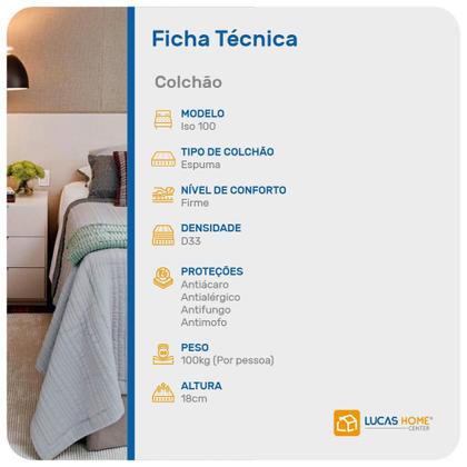 Imagem de Colchão De Espuma D33 Viúva - Ortobom - ISO 100 128cm