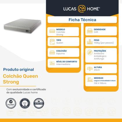 Imagem de Colchão de Espuma D45 Pillow Top Strong Queen 158cm