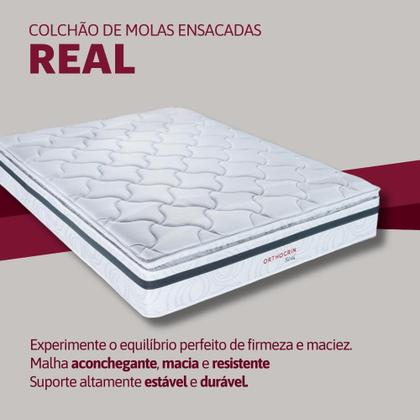 Imagem de Colchão de Molas Ensacadas Orthocrin Real Viúva Pillow Top Solteiro Plus Viúva 110x200x30 Alto Suporte