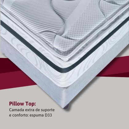 Imagem de Colchão de Molas Ensacadas Orthocrin Real Viúva Pillow Top Solteiro Plus Viúva 110x200x30 Alto Suporte