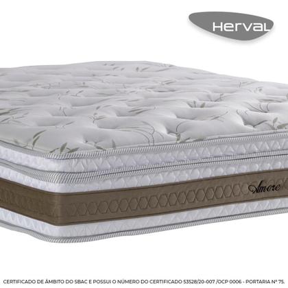Imagem de Colchão de Molas Ensacadas Viúva Herval Amore, 28x128x188 cm
