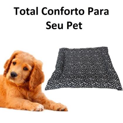 Imagem de Colchão de Pet Animal Grande Porte Preto Cama Lavável 100cm