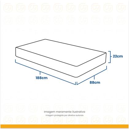 Imagem de Colchão de Solteiro Classic Molas Ensacadas 88x188x22cm
