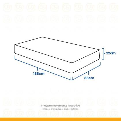 Imagem de Colchão de Solteiro Classic Molas Pocket 88x188x22cm