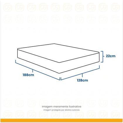 Imagem de Colchão de Viúva Classic Molas Ensacadas 128x188x22cm