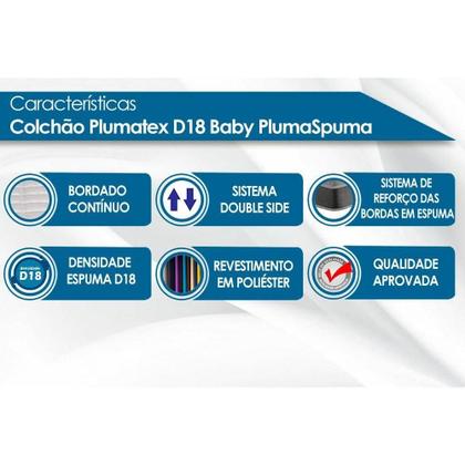 Imagem de Colchão do Bebê D18 Baby PlumaSpuma - 60x130x12 - Plumatex