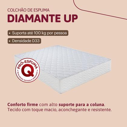 Imagem de Colchão Espuma D33 Casal Orthocrin Diamante Up 128x188x25 Tecido Antialérgico Conforto Firme