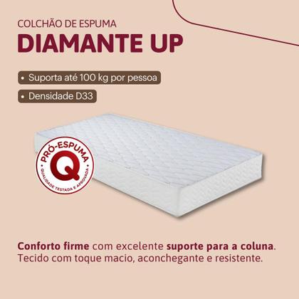 Imagem de Colchão Espuma D33 Solteiro Orthocrin Diamante Up 88x188x20 Tecido Antialérgico