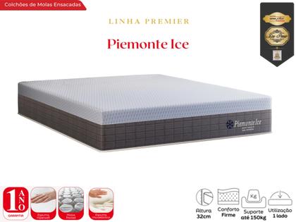 Imagem de Colchão Full Twin Size Molas Pocket Ensacadas Piemonte Ice 32cm x 108cm Line Premier Orthoflex Cinza/Branco