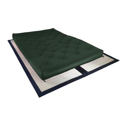 Imagem de Colchão Futon Casal Dobrável Sofa Cama Verde Militar