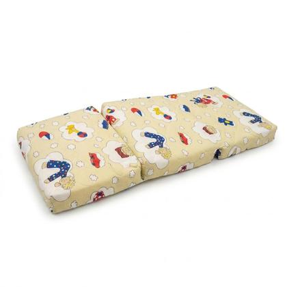Imagem de Colchão Infantil 3 em 1 Dobrável Vira Sofá Cama Puff Espuma Macia Estampado Quarto Bebê Portátil Kids