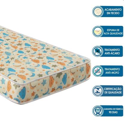 Imagem de Colchão Infantil Baby Estampado 1,30 Metros Mini Cama Quarto