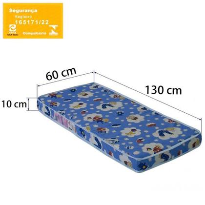 Imagem de Colchao Infantil Para Berço 60x130 Cm Bb863 Azul Comm Azul