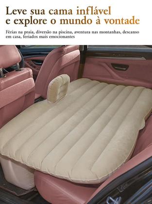 Imagem de Colchão Inflável Carro Extensor 2 Travesseiros 2 Apoio Cinza