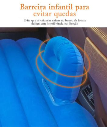 Imagem de Colchão Inflável Carro Extensor 2 Travesseiros 2 Apoio Cinza