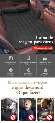Imagem de Colchão Inflável Carro Extensor 2 Travesseiros 2 Apoio Cinza