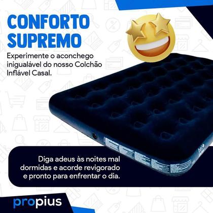 Imagem de Colchão Inflável Casal Camping Cama Resistente Colchonete