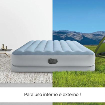 Imagem de Colchão Inflável Casal Intex Queen Dura Beam Plus com Bomba de Inflar Usb Embutida