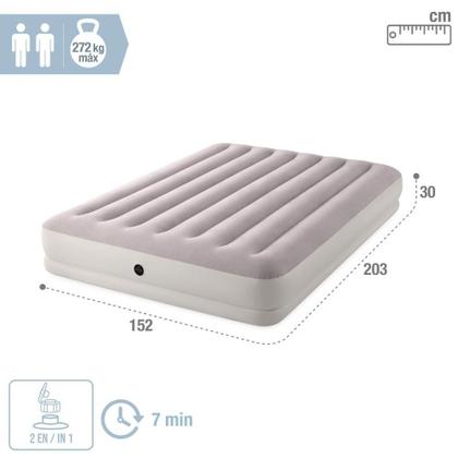 Imagem de Colchão Inflável Casal Queen Fiber Tech Prestige com Bomba Usb Bege Intex