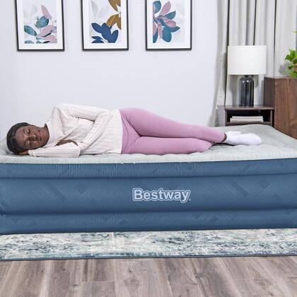 Imagem de Colchão Inflável Casal Queen Fortech Snugable Top 2,03m x 1,52m x 46cm c/ Bomba embutida 220V + Bolsa Bestway 69075