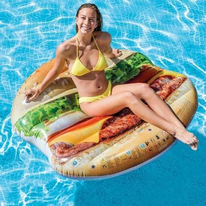 Imagem de Colchão Inflável para Piscina Hamburguer  Intex