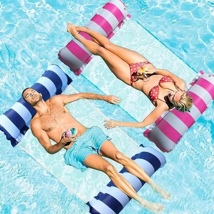 Imagem de Colchão Inflável Rede Piscina Cama Flutuante Reclinável